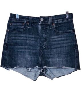 Levi’s Wedgie Shorts Black Wash Jean Denim Cutoff Shorts Jorts